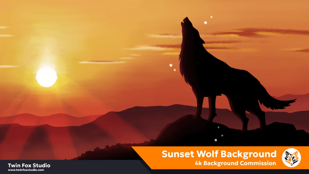 Sunrise Wolf 4k Background